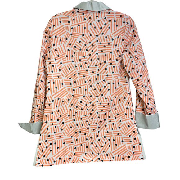 Grace Chuang Jacket Small Cotton Animal Print NEW Art To Wear Grey Orange - Picture 3 of 11